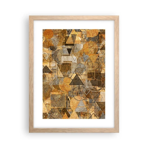 Een poster in een licht eiken lijst - De wereld in vorm - 30x40 cm