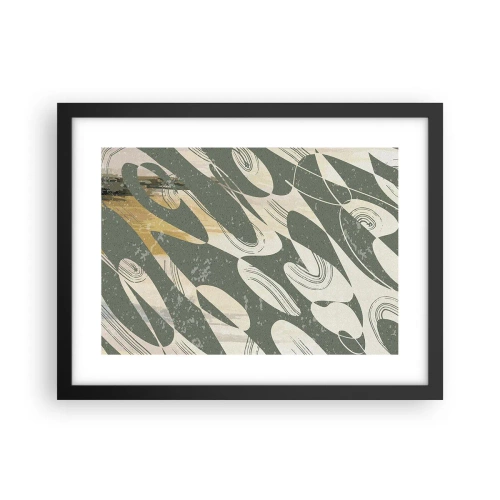 Poster in een zwarte lijst - Ritmische abstractie - 40x30 cm