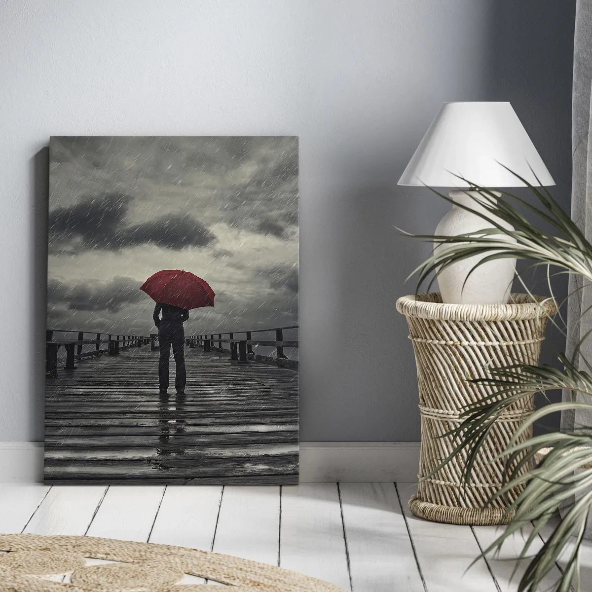 Schilderen op canvas - Het maakt niet uit dat het regent - 50x70 cm