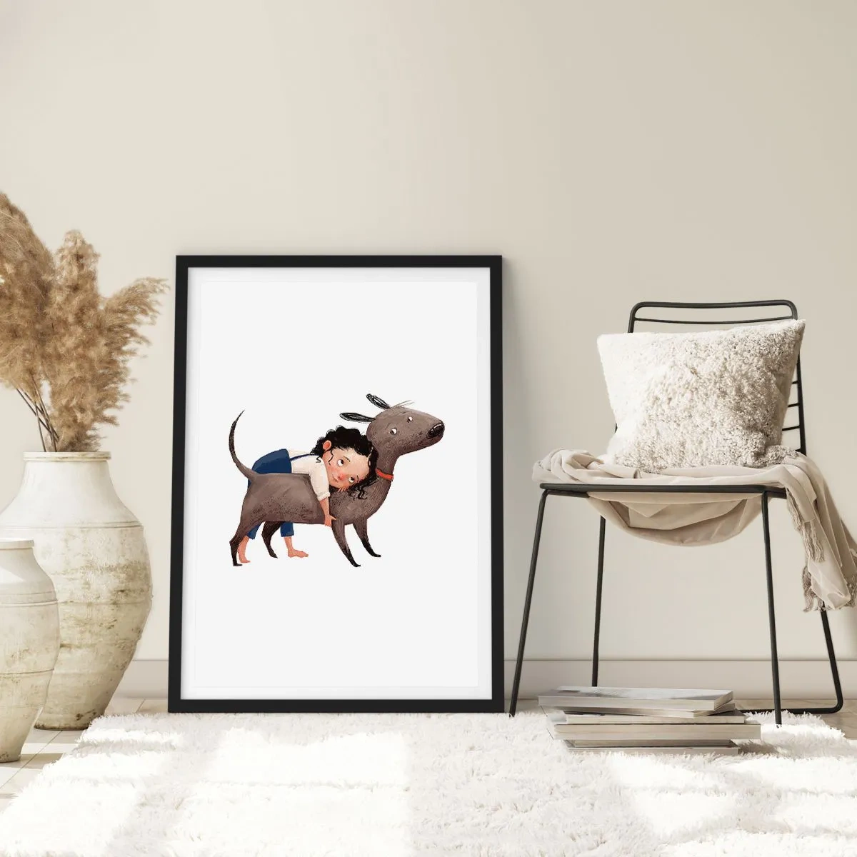 Poster in een zwarte lijst - Beste vrienden - 40x50 cm