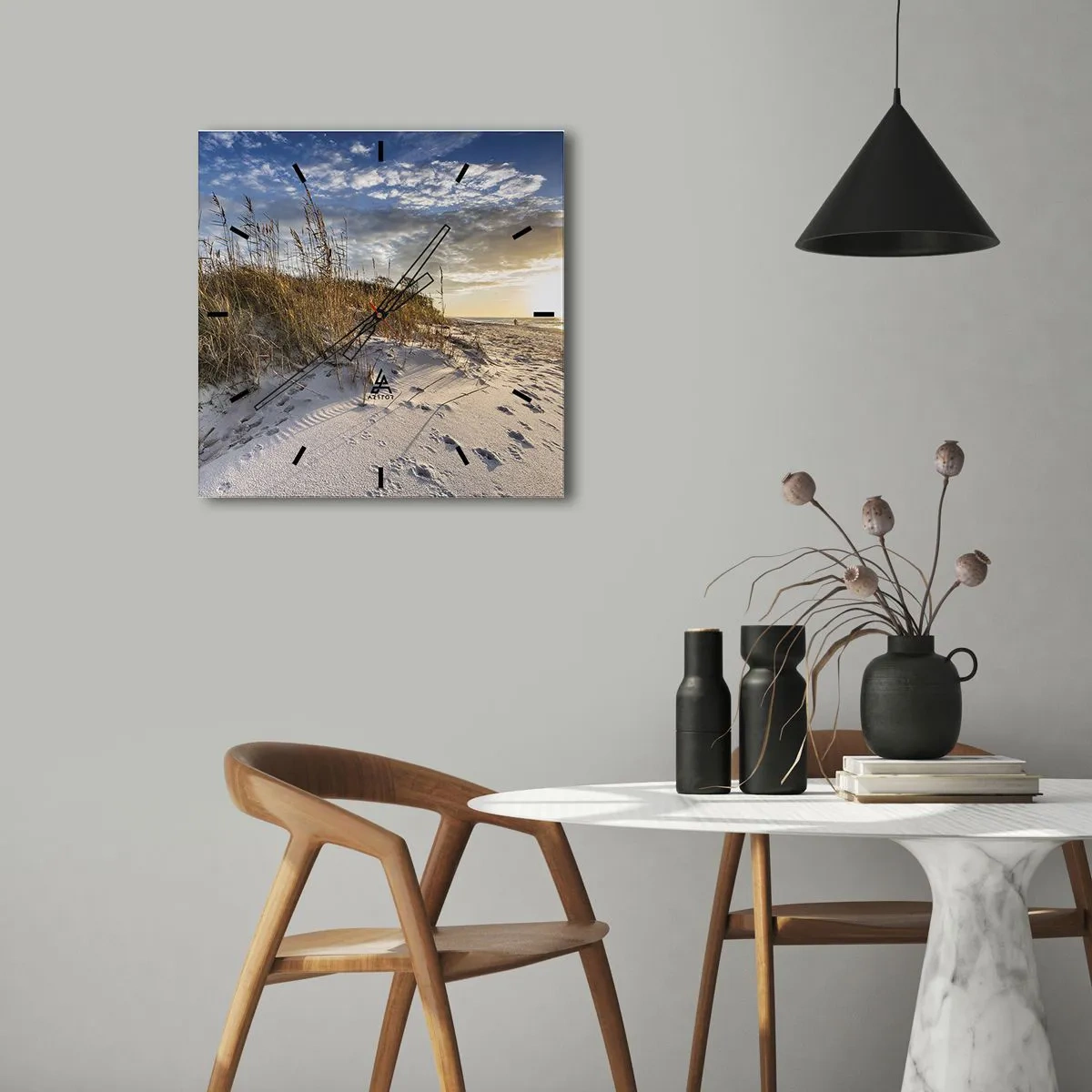 Wandklok - Klok - Een uitnodiging voor een wandeling - 30x30 cm