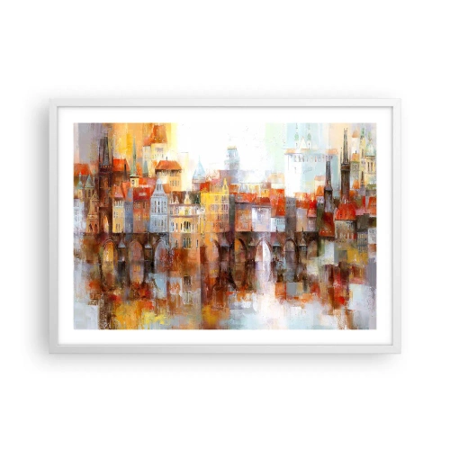 Poster in een witte lijst - Ook onder de brug is het mooi - 70x50 cm