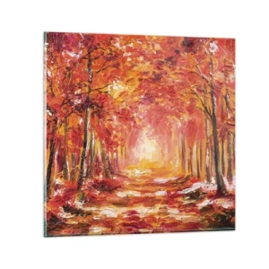 Schilderen op glas - Koperen bos - 30x30 cm
