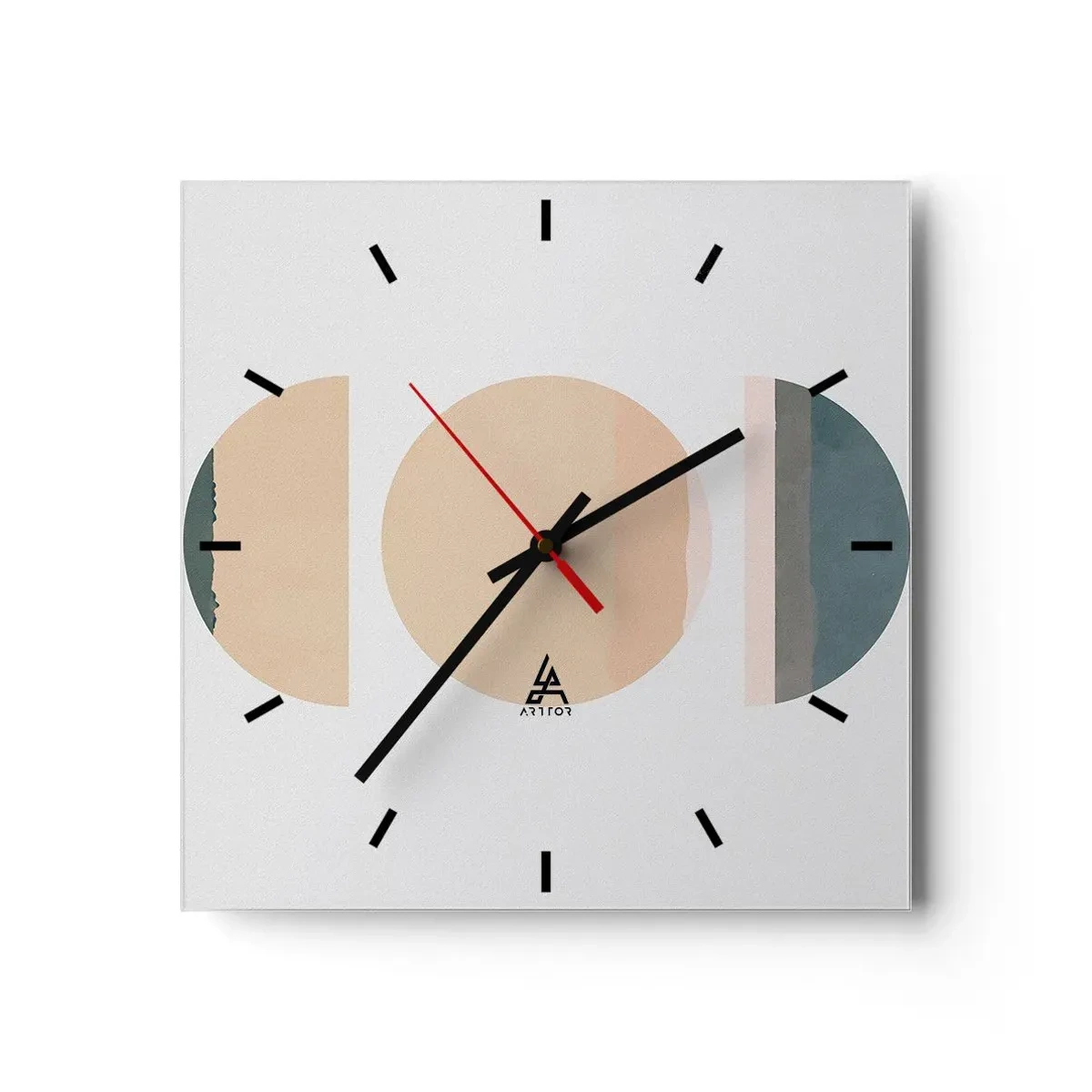 Wandklok - Klok - Een Wiel achter een andere - 30x30 cm