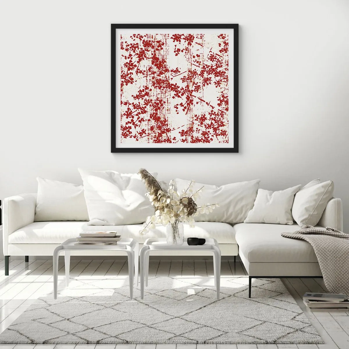 Poster in een zwarte lijst - Zoals oud calico - 60x60 cm