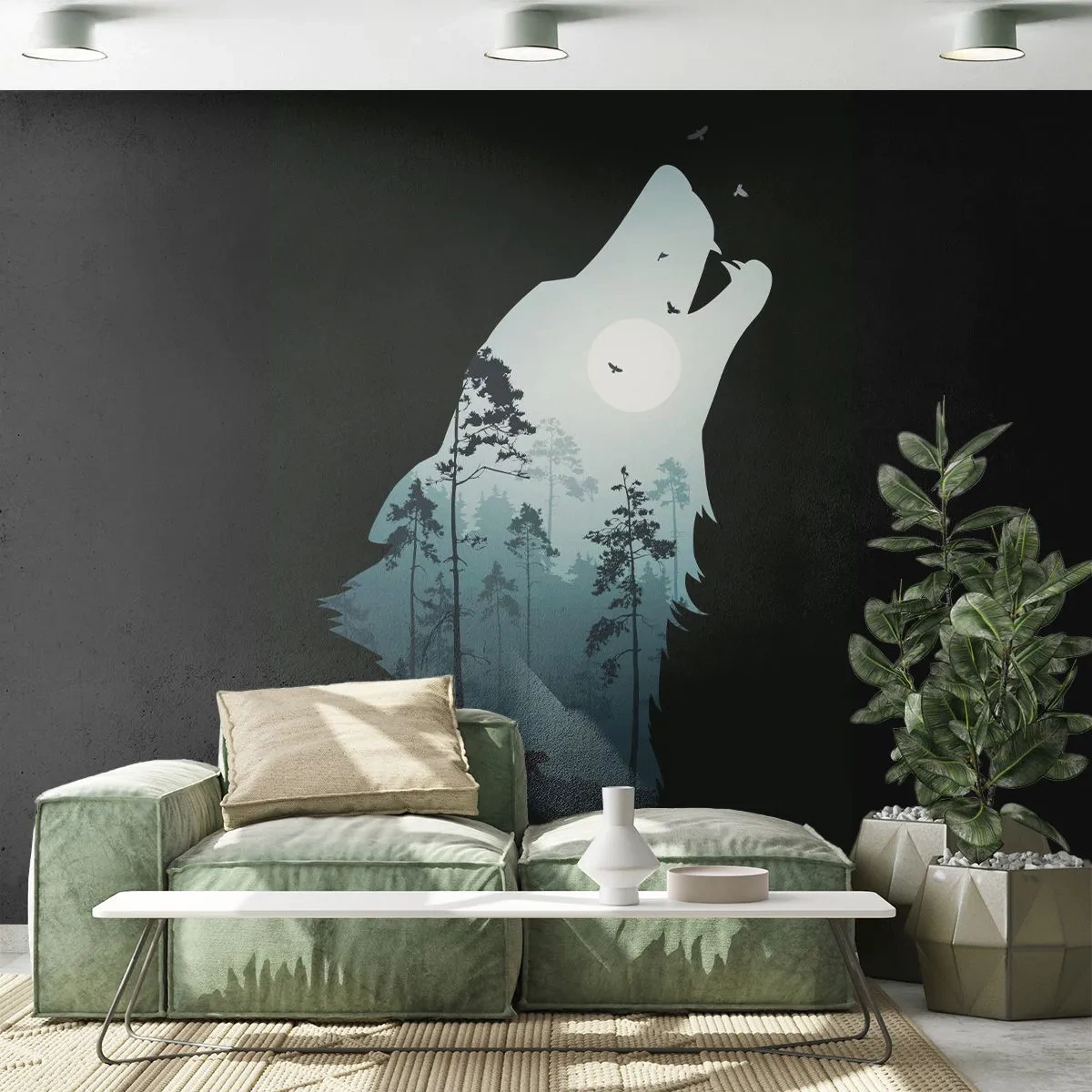 Fotobehang Standard Eco - De stem van de bosnacht - Abstractie, Beer, Grot - 400x280 cm