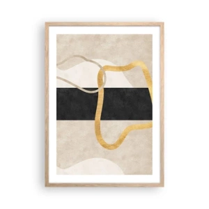 Een poster in een licht eiken lijst - Verwarde vormen - 50x70 cm