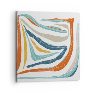 Schilderen op canvas - Abstractie met een vriendelijke glimlach - 70x70 cm