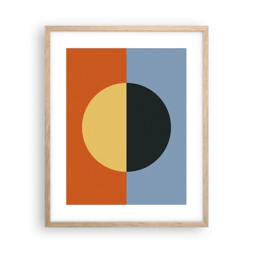 Een poster in een licht eiken lijst - Een compositie van warmte en koelte - 40x50 cm