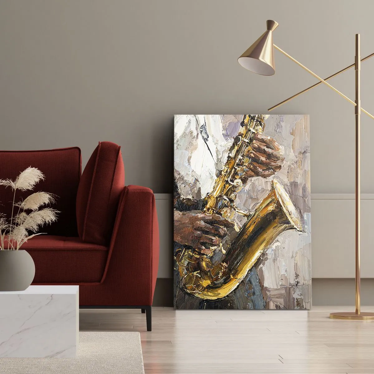 Schilderen op canvas - Tijd om te solo te spelen - 50x70 cm
