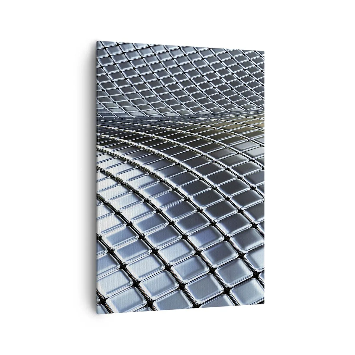 Schilderen op canvas - Metallic zilveren golf - 70x100 cm