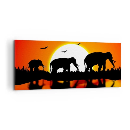 Schilderen op canvas - En 's avonds voor een drankje - 100x40 cm