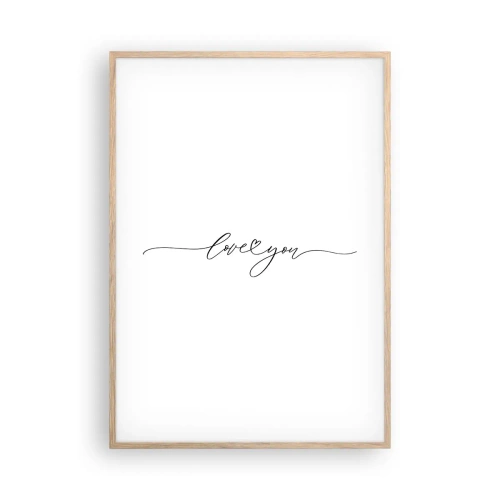 Een poster in een licht eiken lijst - Zwart op wit - 70x100 cm