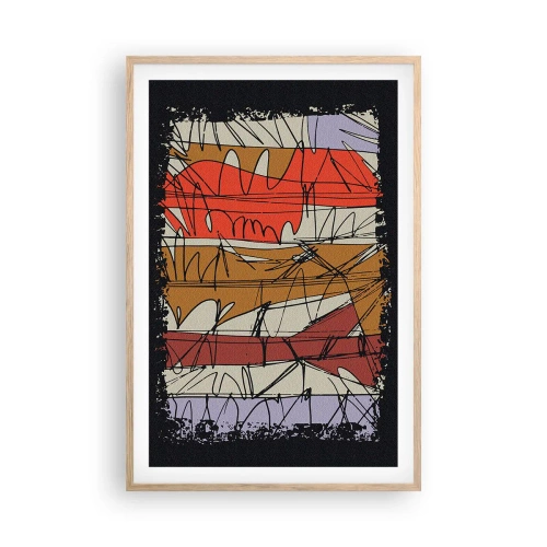 Een poster in een licht eiken lijst - Spontane compositie - 61x91 cm