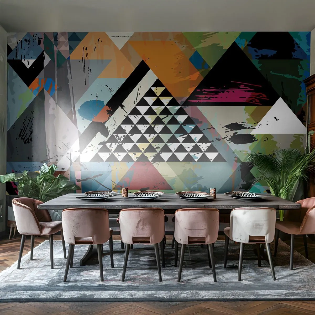 Fotobehang Premium Canvas - Hoe gemakkelijk is het - Abstractie, Deel, Grafisch - 400x280 cm