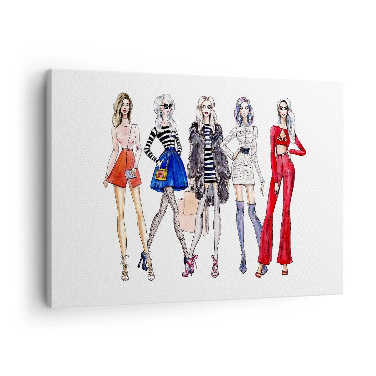Schilderen op canvas - Stijlvolle illustraties van modesilhouetten - 70x50cm - Elke week Fashion Week - Moderne wanddecoratie voor woonkamer en slaapkamer ARTTOR