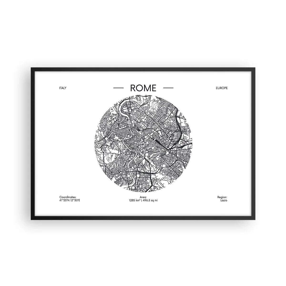 Poster in een zwarte lijst - Anatomie van Rome - 91x61 cm