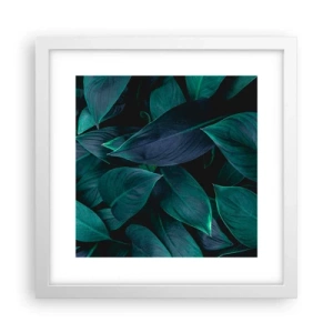 Poster in een witte lijst - Groen op zichzelf - 30x30 cm