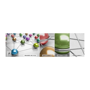 Fotobehang Monster Premium Canvas - Kosmisch spinnenweb - Abstractie, Metalen ballen, 3D - 100x30 cm