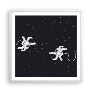 Poster in een witte lijst - Kosmische dans - 60x60 cm