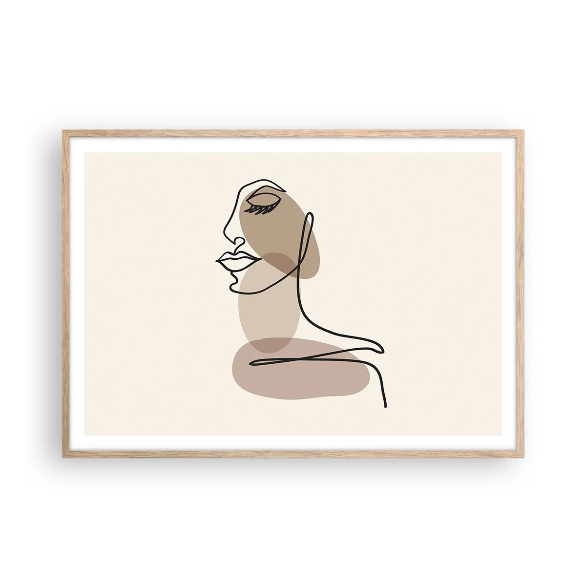 Een poster in een licht eiken lijst - Luisteren naar zichzelf - 100x70 cm