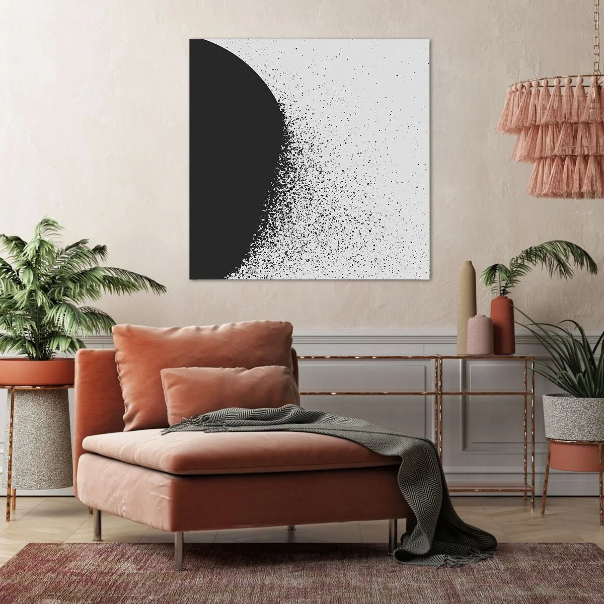 Schilderen op canvas - Beweging van moleculen - 40x40 cm