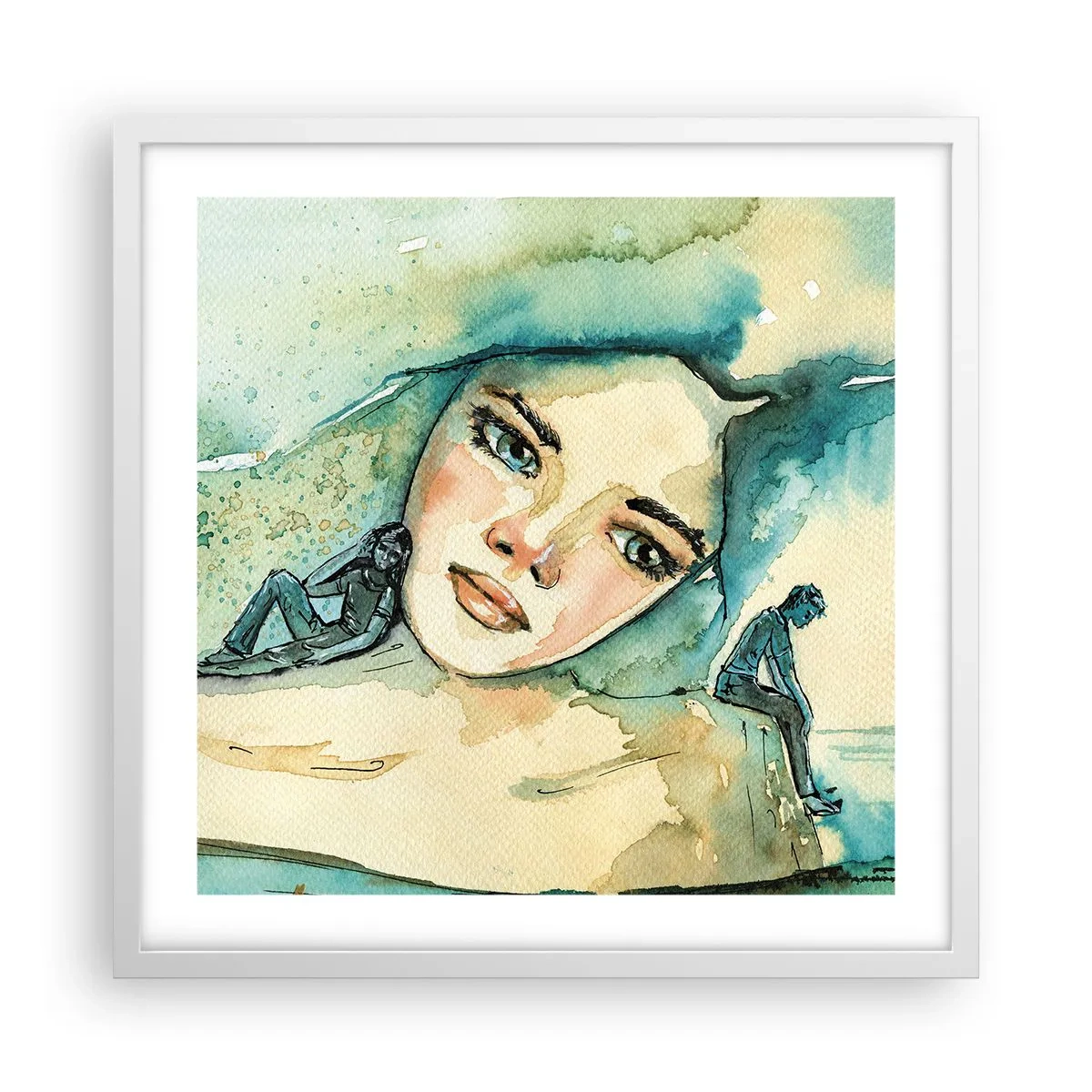 Poster in een witte lijst - Ben ik blauw? - 50x50 cm