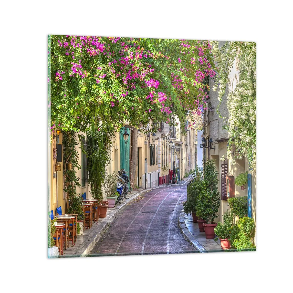 Schilderen op glas - Bloeiende steeg - 60x60 cm