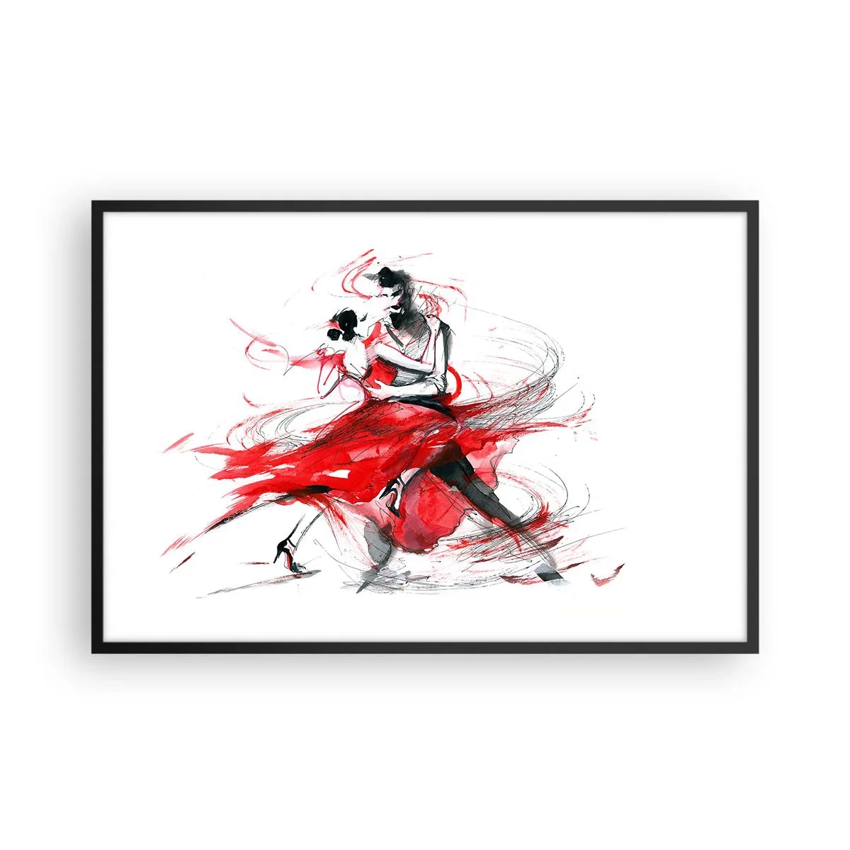Poster in een zwarte lijst - Tango - het ritme van passie - 91x61 cm