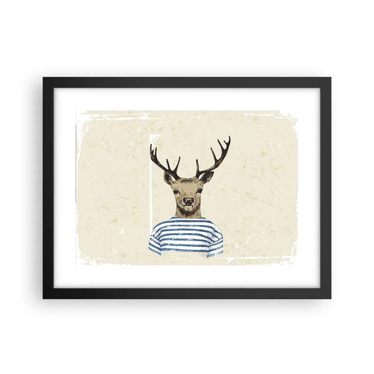 Poster in een zwarte lijst - Omdat ik van gestreepte t-shirts hou! - 40x30 cm