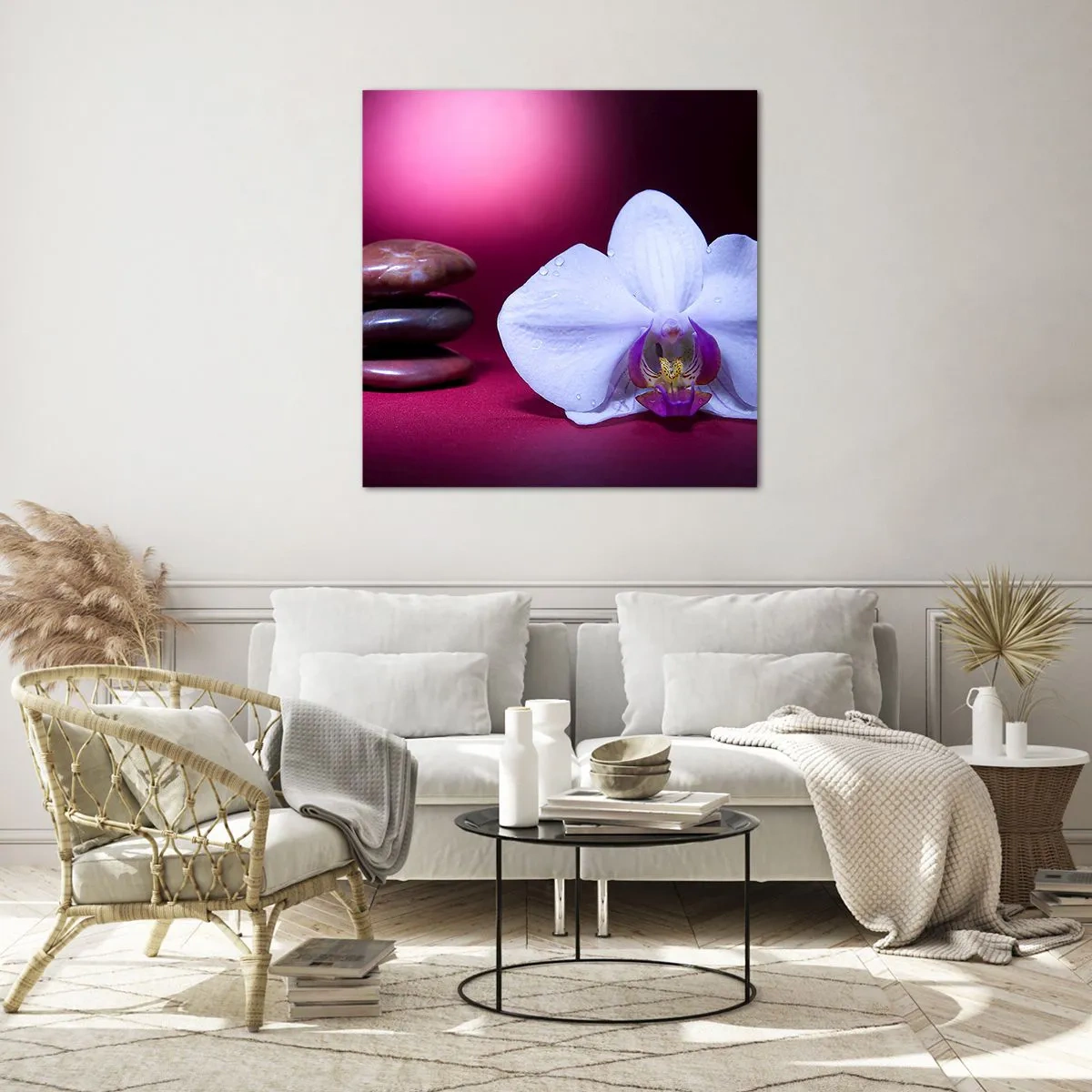 Schilderen op glas - Een studie van versheid in paars - 40x40 cm