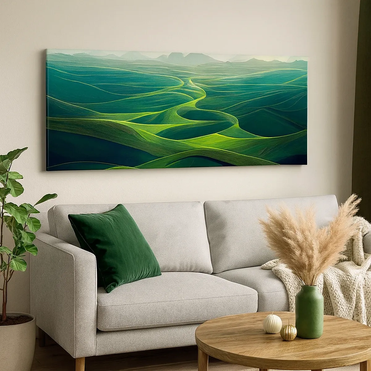 Schilderen op canvas - In de groene dalen - 30x30 cm