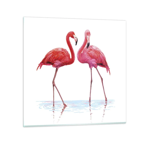 Schilderen op glas - Roze randez-vous - 70x70 cm