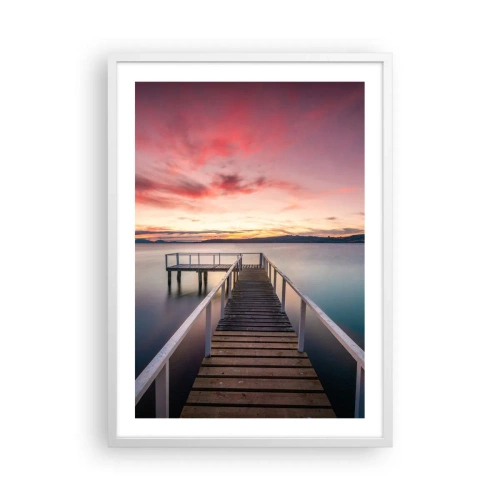 Poster in een witte lijst - De zachte vlam van de avond - 50x70 cm