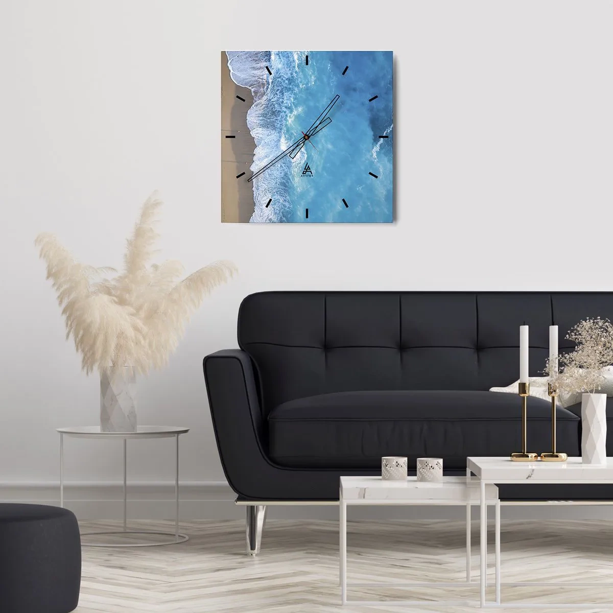 Wandklok - Klok - De kracht van blauw - 30x30 cm