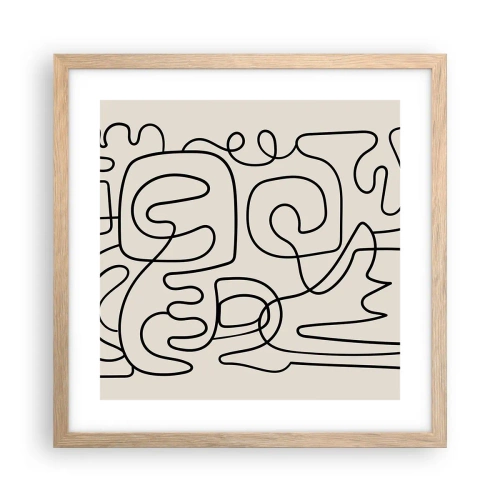 Een poster in een licht eiken lijst - Volg het pad - 40x40 cm