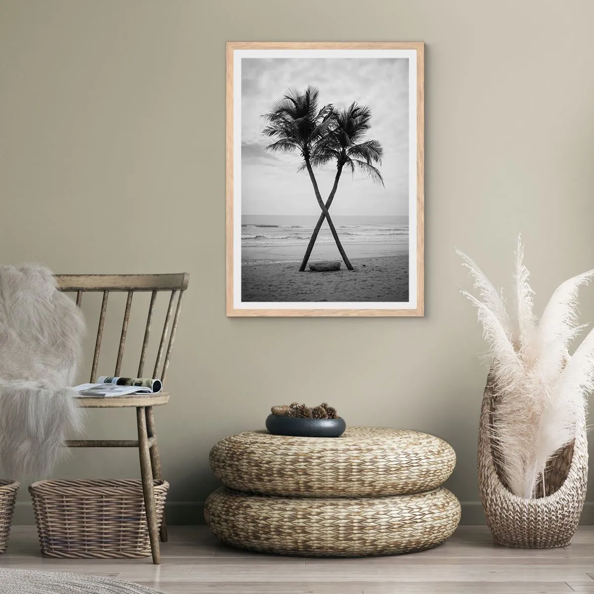 Een poster in een licht eiken lijst - Een tedere aanwezigheid - 70x100 cm