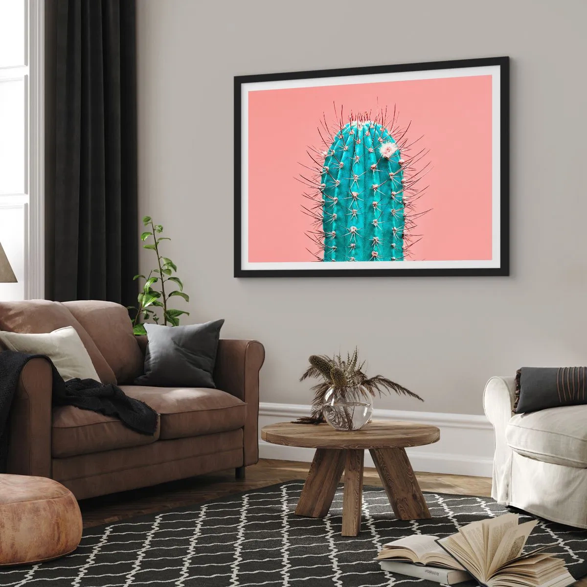 Poster in een zwarte lijst - Kijk gewoon - 70x50 cm