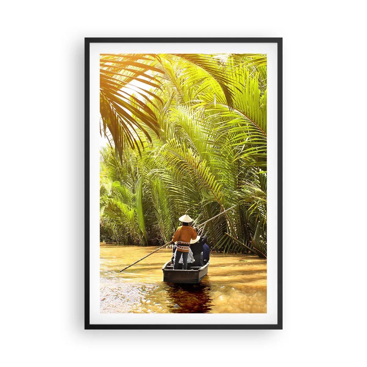 Poster in een zwarte lijst - Een palmravijn langs - 61x91 cm