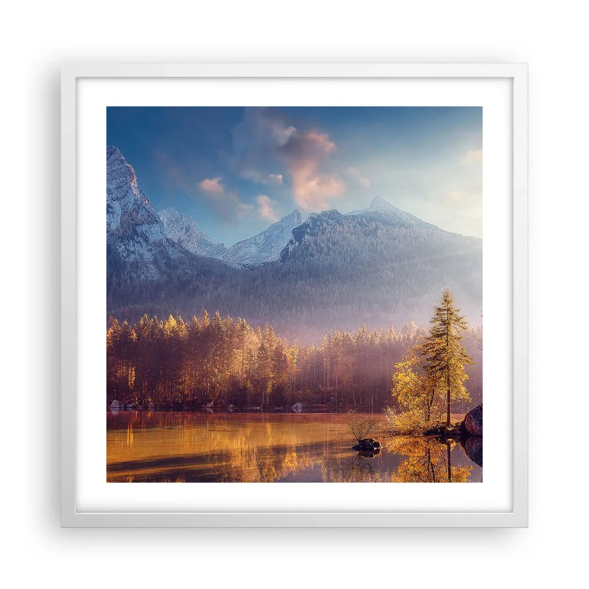 Poster in een witte lijst - In bergen en dalen - 50x50 cm