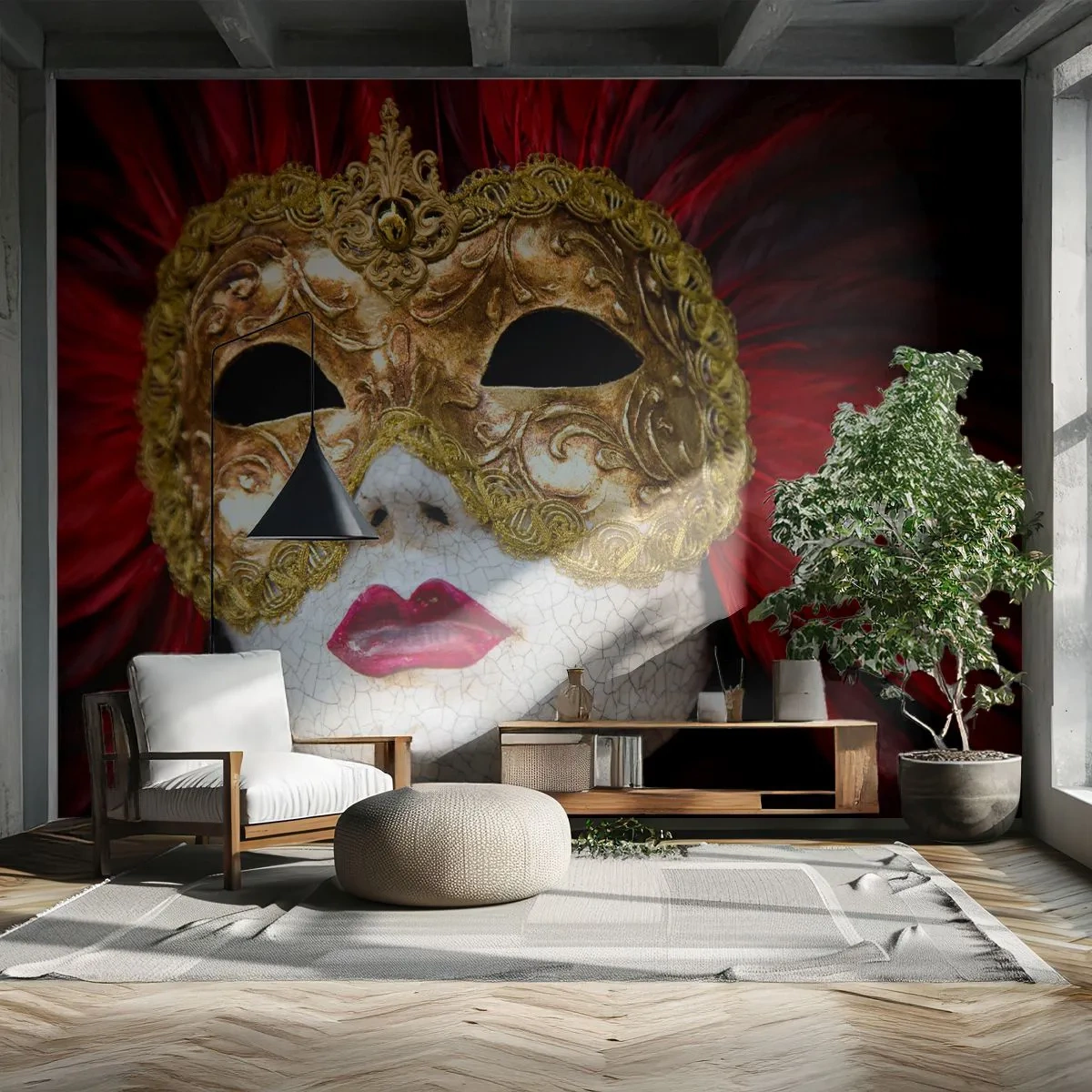 Fotobehang Standard Eco - De belofte van een carnavalsavontuur - Venetiaans masker, Deel, Venetië - 400x280 cm