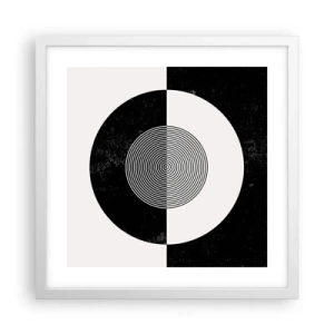 Poster in een witte lijst - Harmonie in zwart-wit - 40x40 cm