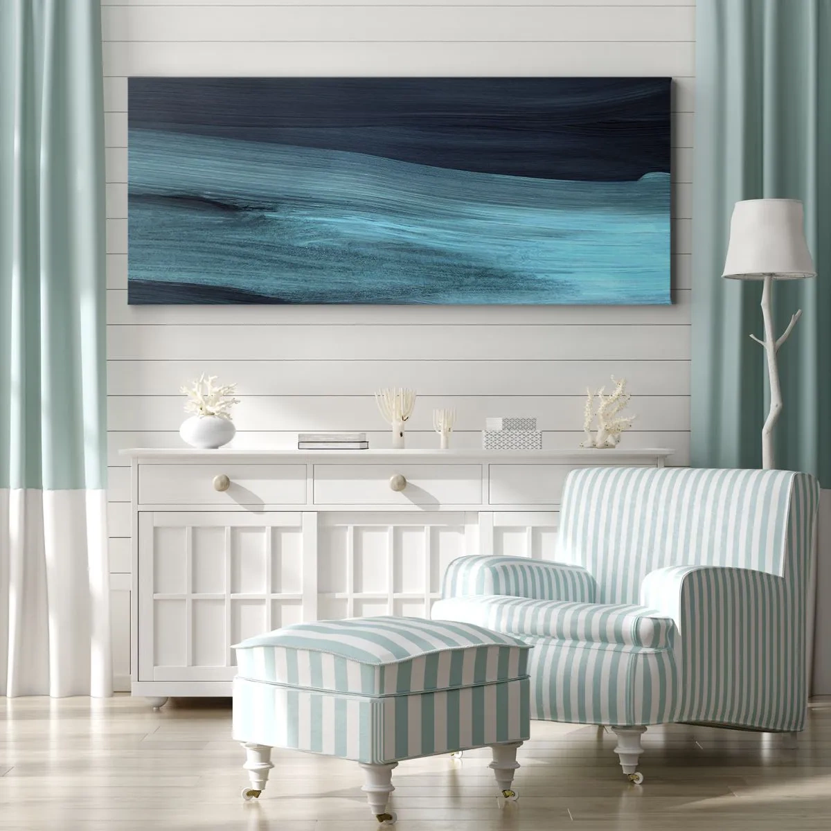Schilderen op canvas - Ga met de stroom mee - 100x40 cm