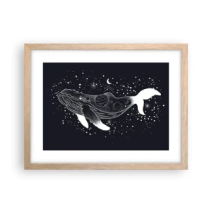 Een poster in een licht eiken lijst - In de oceaan van het universum - 40x30 cm