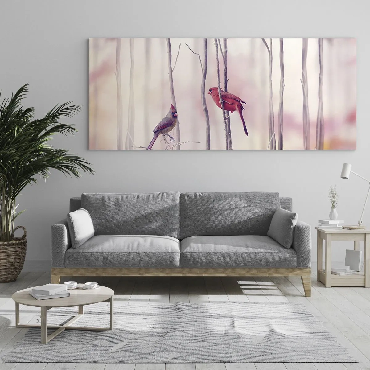 Schilderen op glas - Verhaal van het roze woud - 160x50 cm