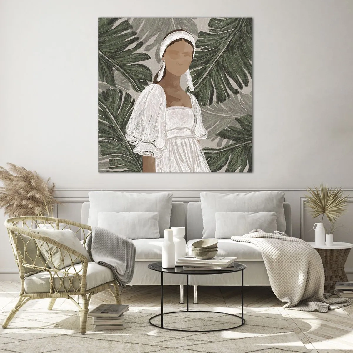 Schilderen op glas - Exotisch portret - 40x40 cm