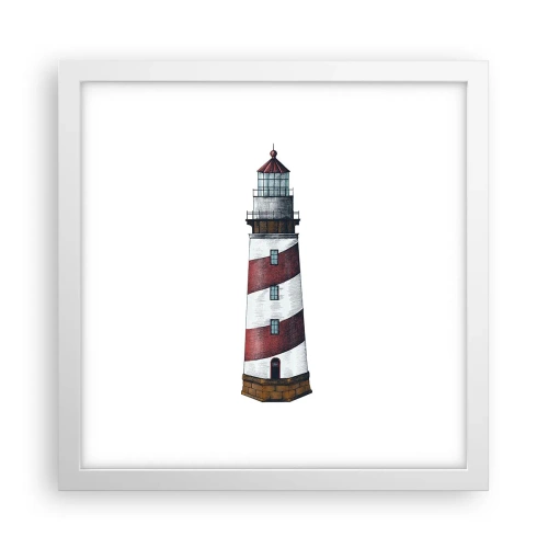 Poster in een witte lijst - Altijd op zijn hoede - 30x30 cm