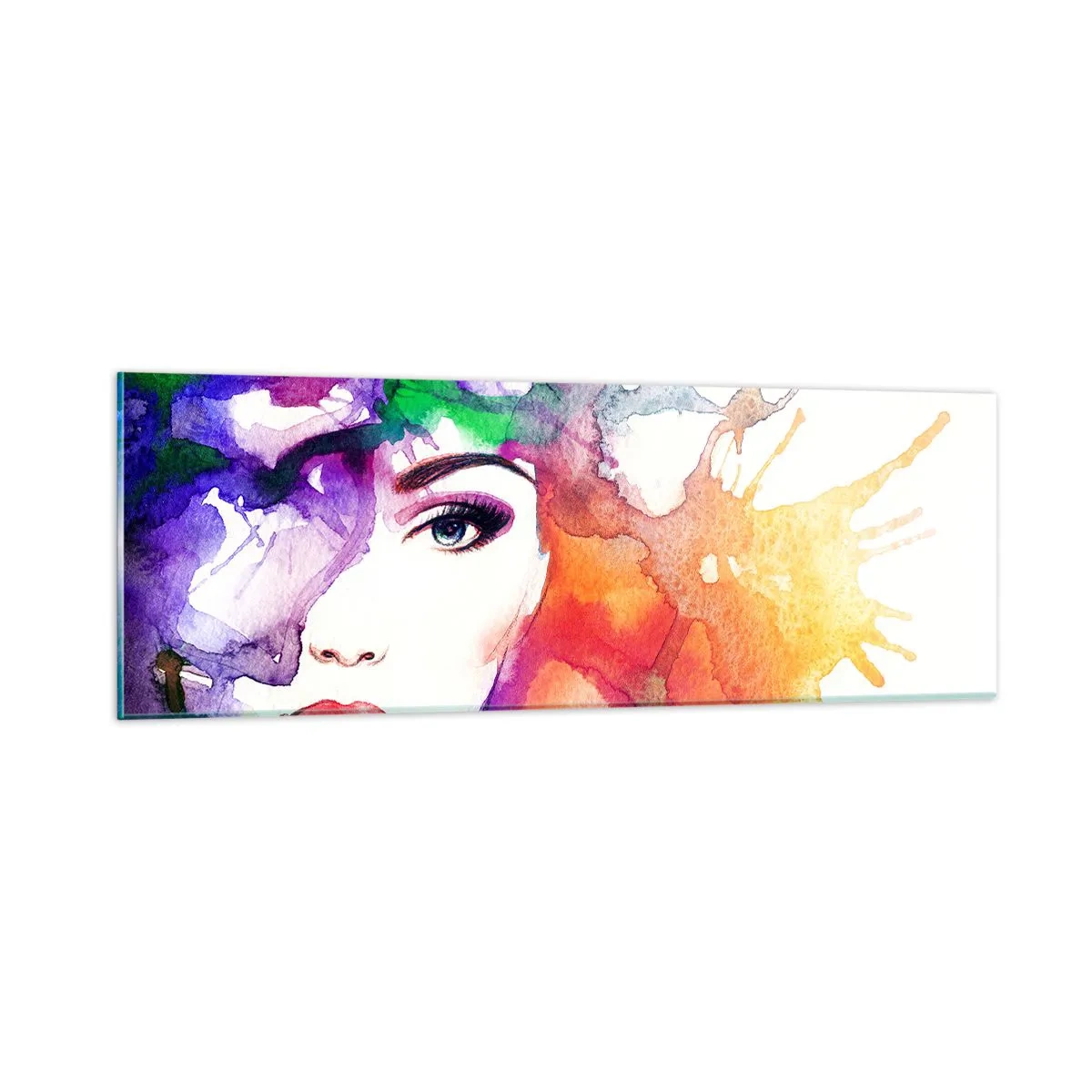Schilderen op glas - Met hoofd in de wolken - 90x30 cm