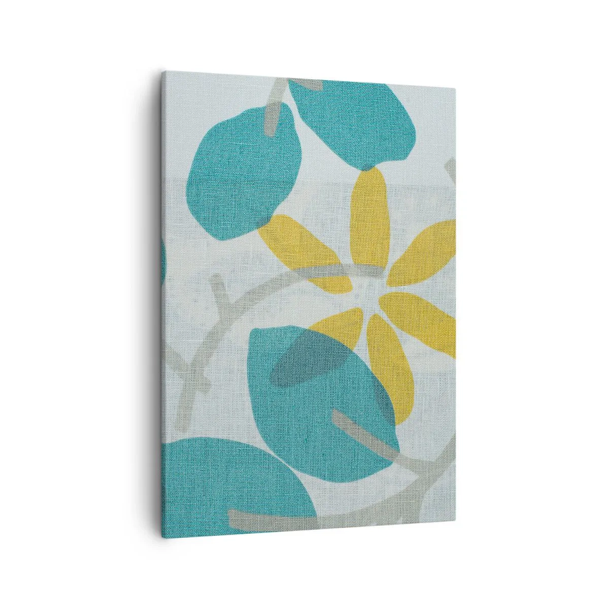 Schilderen op canvas - Tussen de azuurblauwe bladeren - 50x70 cm