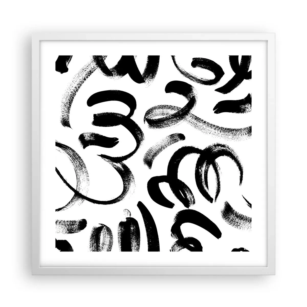 Poster in een witte lijst - Zwart op wit - 50x50 cm